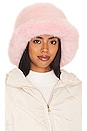 view 1 of 3 Oversized Faux Fur Bucket Hat in Pink