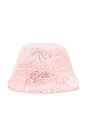 view 2 of 3 Oversized Faux Fur Bucket Hat in Pink