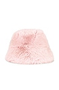 view 3 of 3 Oversized Faux Fur Bucket Hat in Pink