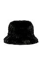 view 2 of 3 Oversized Faux Fur Bucket Hat in Black