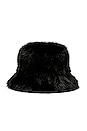 view 3 of 3 Oversized Faux Fur Bucket Hat in Black