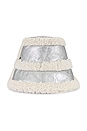 view 3 of 3 Faux Shearling Metallic Bucket Hat in Ivory/silver