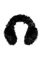 view 2 of 3 Faux Long Hair Fur Earmuffs in Black