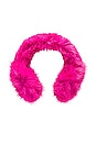 view 2 of 2 Faux Long Hair Fur Earmuffs in Hot Pink