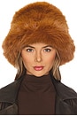 view 1 of 3 OVERSIZED FAUX FUR バケットハット in Chestnut