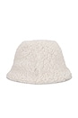 view 2 of 3 Faux Shearling Bucket Hat in Ivory