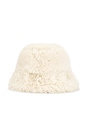 view 2 of 3 Oversized Faux Fur Bucket Hat in Beige