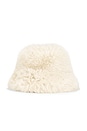 view 3 of 3 Oversized Faux Fur Bucket Hat in Beige