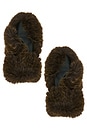 view 2 of 2 Faux Fox Mittens in Chocolate