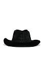 view 3 of 3 Faux Fur Cowboy Hat in Black