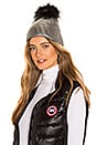 view 1 of 3 Fox Fur Pom Beanie in Silver Metallic