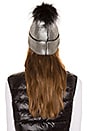 view 2 of 3 Fox Fur Pom Beanie in Silver Metallic