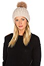 view 1 of 4 Dyed Blue Fox Pom Knit Hat in Ivory