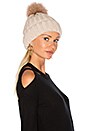 view 2 of 4 Dyed Blue Fox Pom Knit Hat in Ivory