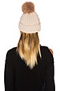 view 3 of 4 Dyed Blue Fox Pom Knit Hat in Ivory