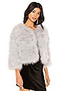 view 2 of 4 Feather Bolero Jacket in Light Grey
