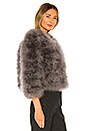 view 3 of 5 Fifi Solid Feather Bolero Jacket in Grey