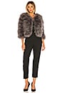 view 5 of 5 Fifi Solid Feather Bolero Jacket in Grey