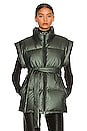 view 2 of 5 Belted Nylon Vest in Olive