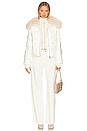 view 6 of 6 Nylon Puffer Jacket With Faux Collar in Ivory