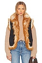 view 2 of 6 Long Hair Faux Fur Reversible Vest in Gold