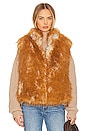 view 3 of 6 Long Hair Faux Fur Reversible Vest in Gold