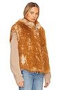 view 4 of 6 Long Hair Faux Fur Reversible Vest in Gold