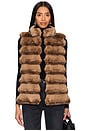 view 1 of 6 Plush Faux Fur Reversible Vest in Beige