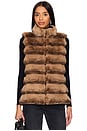 view 3 of 6 Plush Faux Fur Reversible Vest in Beige