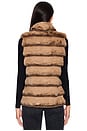 view 5 of 6 Plush Faux Fur Reversible Vest in Beige