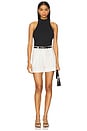 view 5 of 6 Brody Tailored Short in Cream Linen & Black