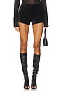 view 1 of 6 The Mini Velvet Trouser Short in Black