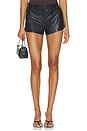 view 1 of 6 The Faux Leather Mini Trouser Short in Black