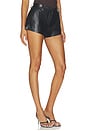 view 2 of 6 The Faux Leather Mini Trouser Short in Black