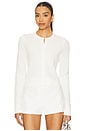 view 1 of 5 Pointelle Dani Cardigan in White