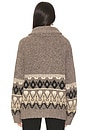 view 3 of 4 Inga Fairisle Cardigan in Charcoal Brown