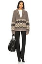 view 4 of 4 Inga Fairisle Cardigan in Charcoal Brown