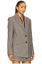 view 3 of 6 Boyfriend Blazer in Black & Chocolate