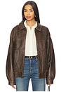 view 1 of 4 BLOUSON BOMBER LUCA in Brown Distressed