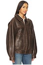 view 2 of 4 BLOUSON BOMBER LUCA in Brown Distressed