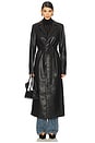 view 1 of 4 The Vegan Leather Long Coat in Black