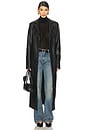 view 2 of 4 The Vegan Leather Long Coat in Black