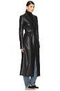 view 3 of 4 The Vegan Leather Long Coat in Black
