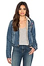view 1 of 5 Barella Collector's Edition Joey Shearling Crop Jacket in Light Blue Distressed