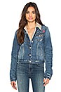 view 2 of 5 Barella Collector's Edition Joey Shearling Crop Jacket in Light Blue Distressed
