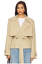 view 1 of 5 Liz Cropped Trench Coat in Camel