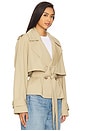 view 3 of 5 Liz Cropped Trench Coat in Camel