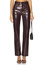 view 1 of 6 The Margo Vegan Leather Slim Pant in Bordeaux