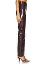 view 3 of 6 The Margo Vegan Leather Slim Pant in Bordeaux