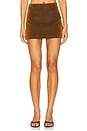 view 1 of 6 Mini Skirt Flocked in Bronze Brown